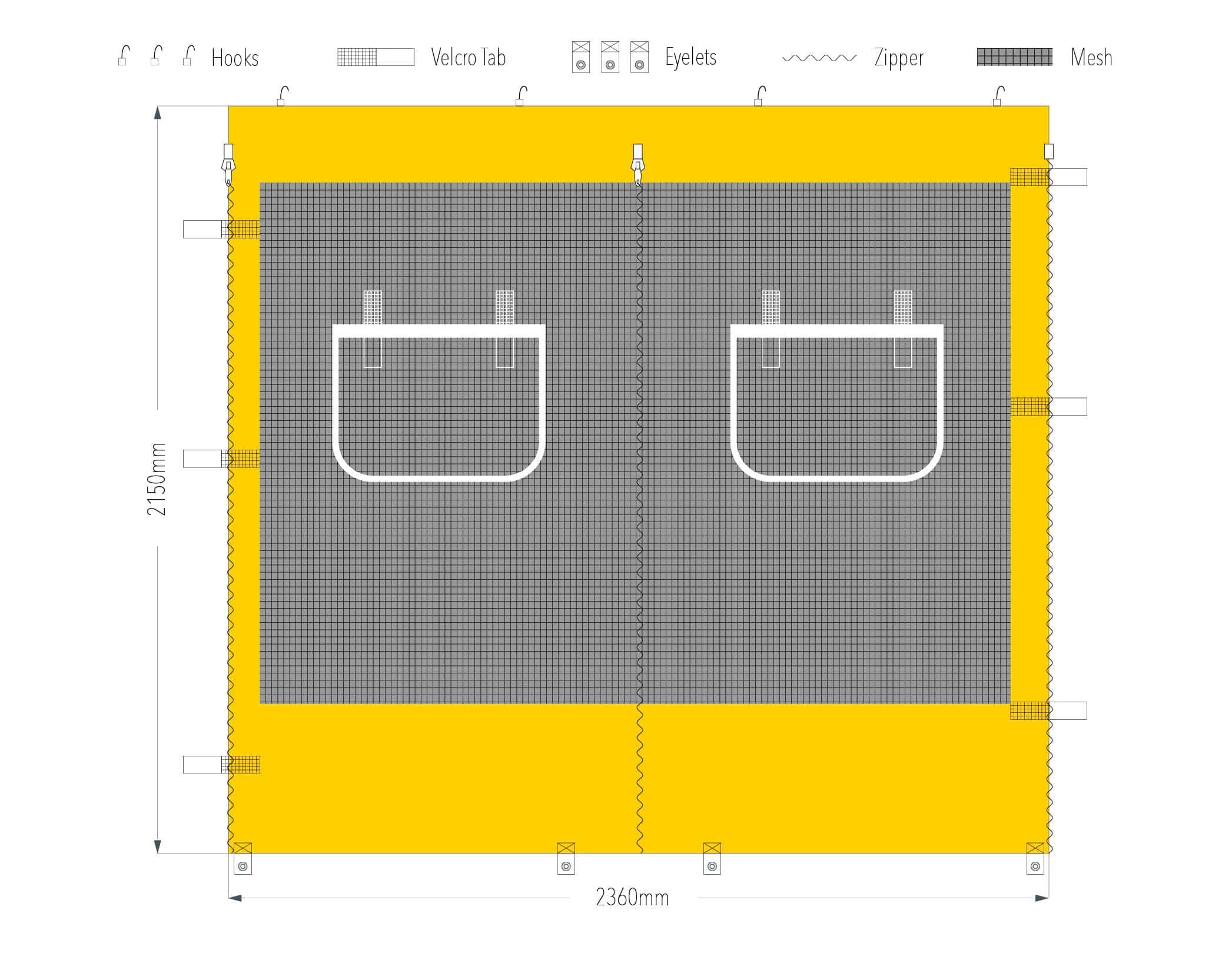 2.4m service window wall