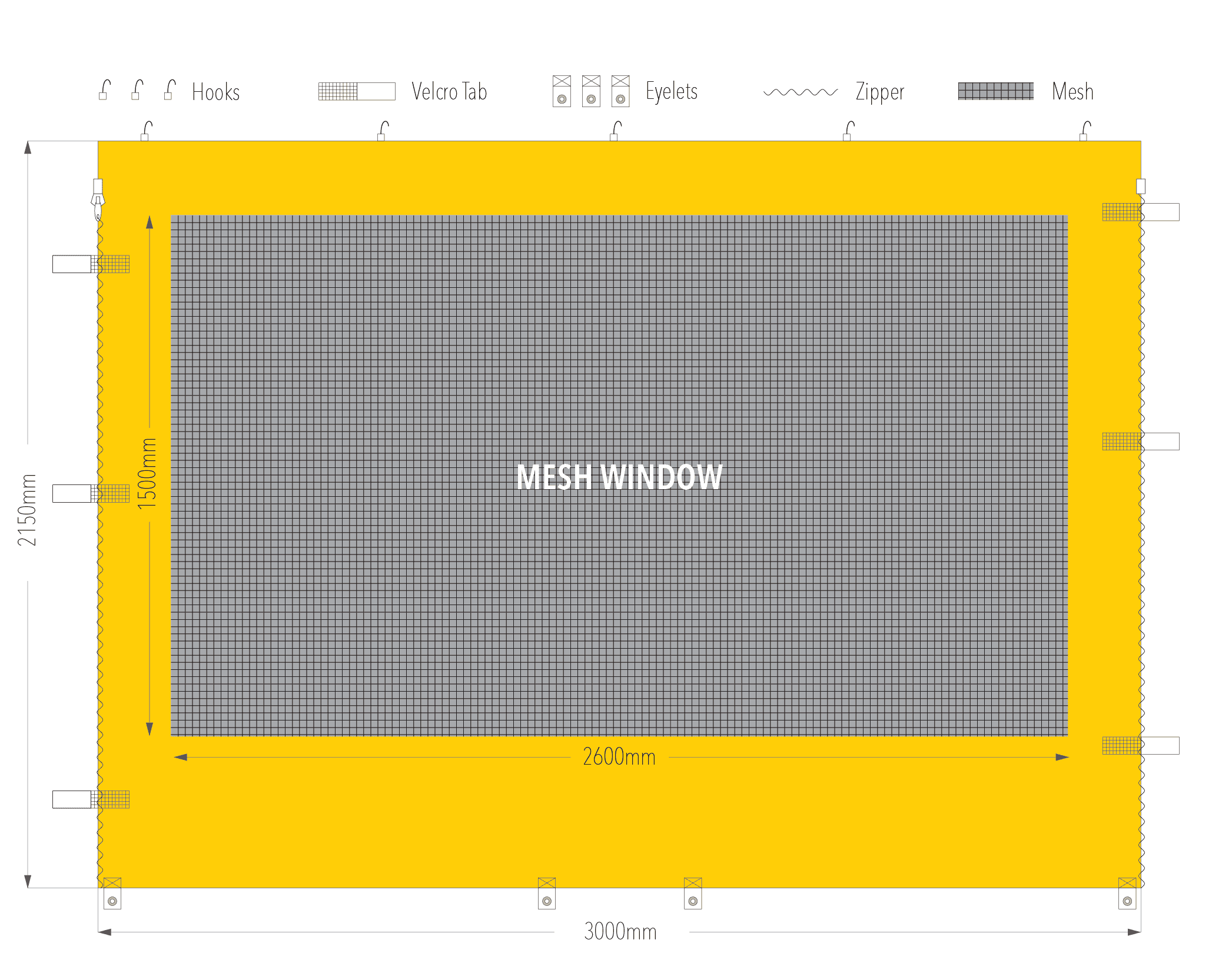 3m mesh window wall diagram