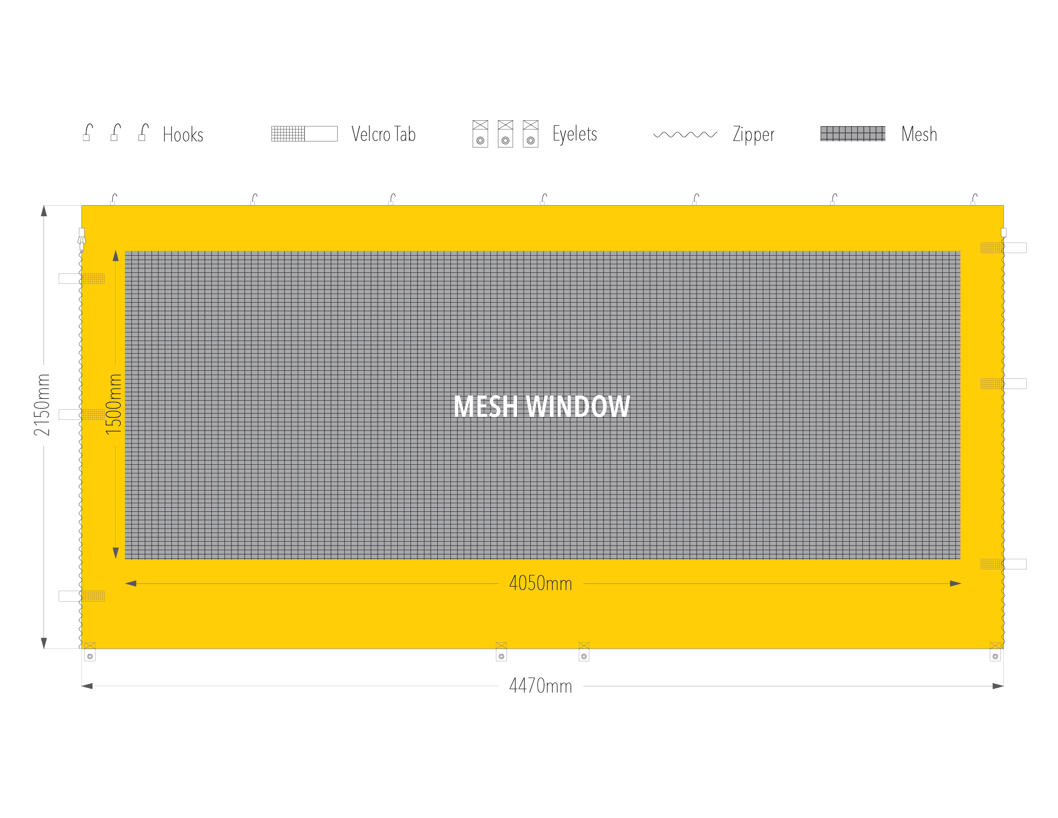 4.5m mesh window wall diagram
