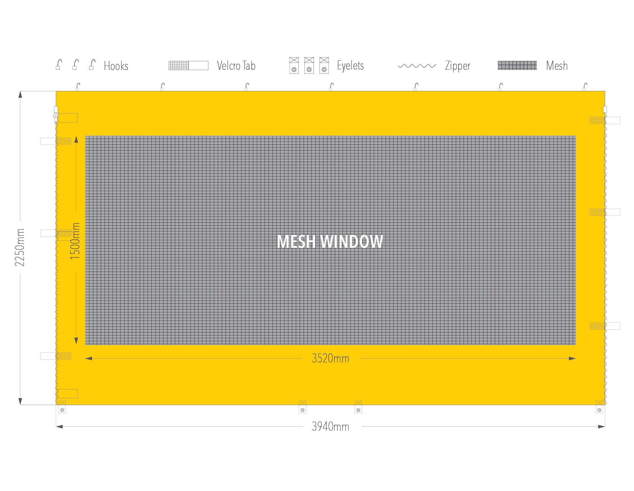 4m mesh window wall diagram