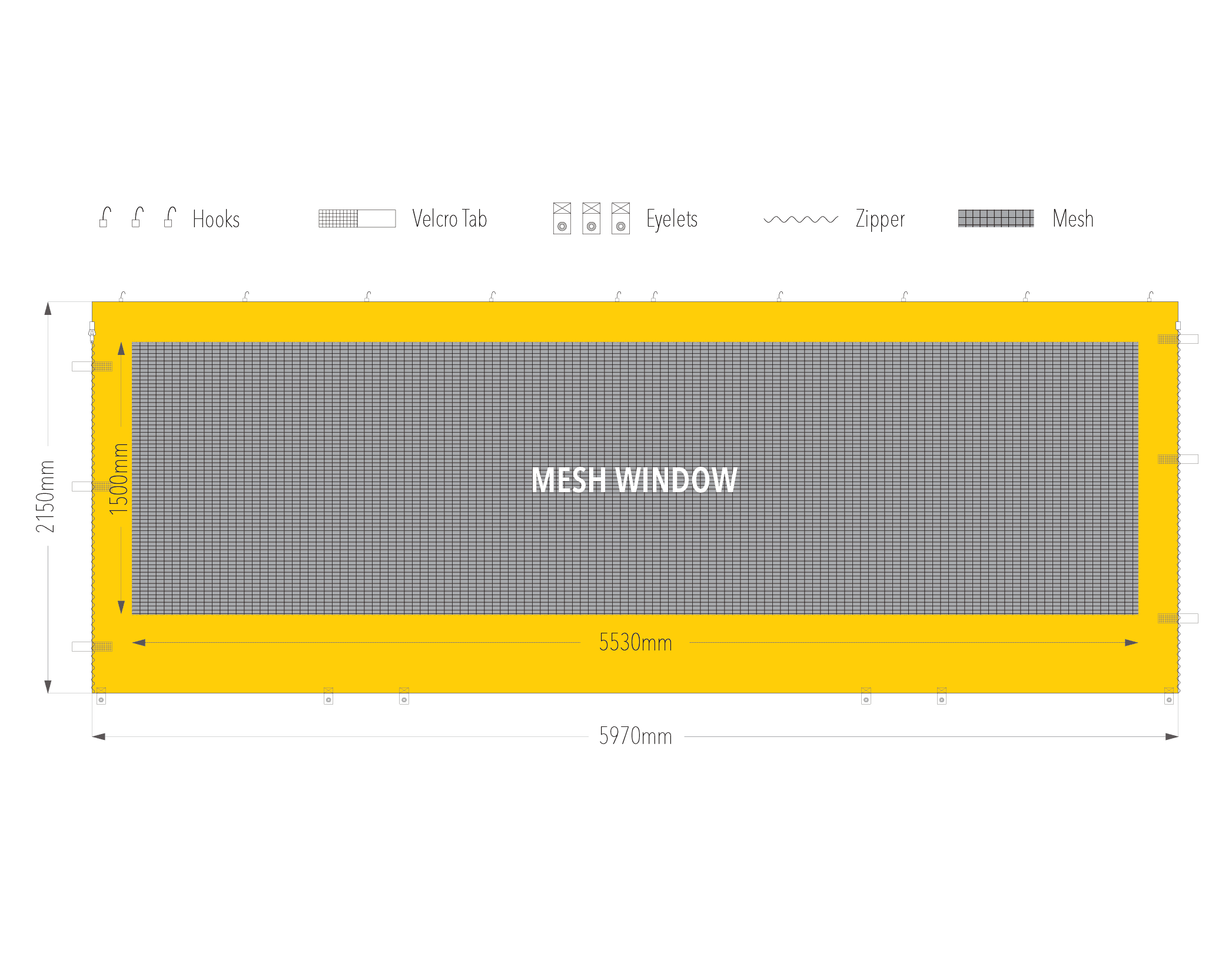 6m mesh window wall diagram